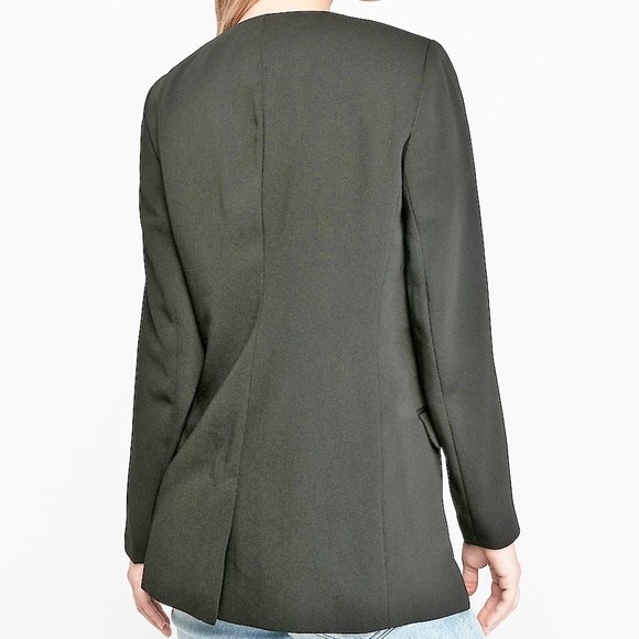 NWT Pitch Black Longline Smooth Blazer by Express - Size 00 - Picture 15 of 16